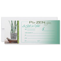 Pur Zen (aqua) Gift Certificate Personalized Invitation