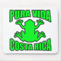 Pura Vida Costa Rica Dark Green Frog mousepads