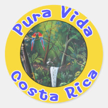 Pura Vida, Costa Rica Round Stickers