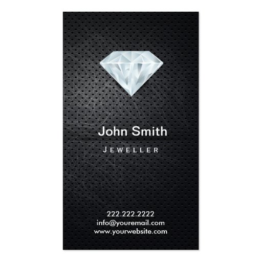 Pure Diamond Jeweller Dark Metal Business Card (front side)
