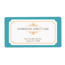 Pure elegance solid teal frame kitchen stickers shipping labels