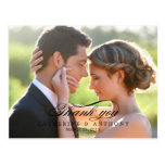 Pure Elegance Wedding Thank You Card - Black postcards