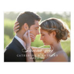 Pure Elegance Wedding Thank You Card - White postcards