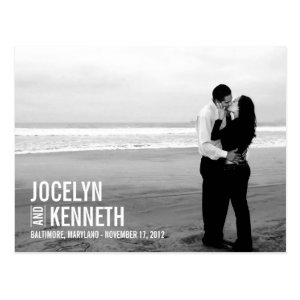 Pure Simplicity Save The Date Postcard - White