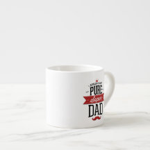 Pure Super Dad Moustache Red and Black Espresso Mug