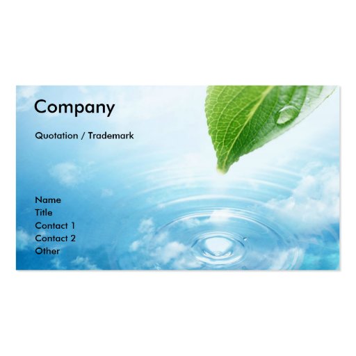 Pure Water business card template (front side)
