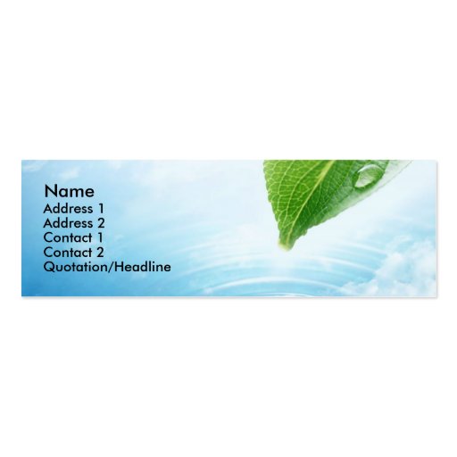 Pure Water profile card template Business Card Template (front side)