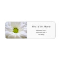 pure white daisy flower wedding custom return address labels