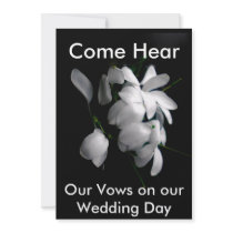 pure white macro, Come Hear, Our Vows on ourWed... invitations by dawnmcininch pure white macro, Come Hear, Our Vows on ourWed... invitations