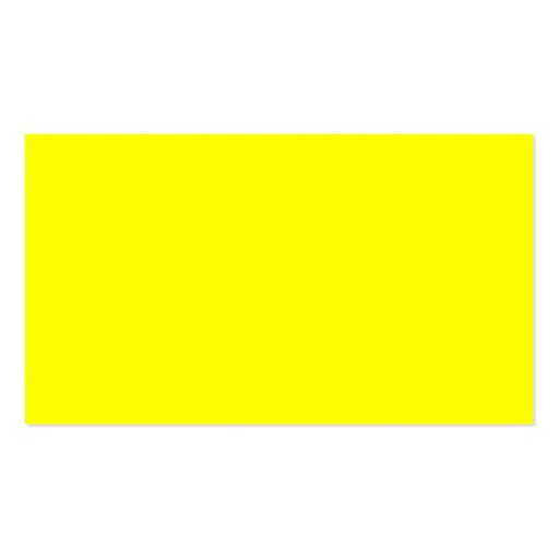 Pure Yellow - Neon Lemon Bright Template Blank Business Card