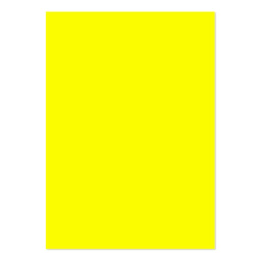 Pure Yellow - Neon Lemon Bright Template Blank Business Cards (front side)