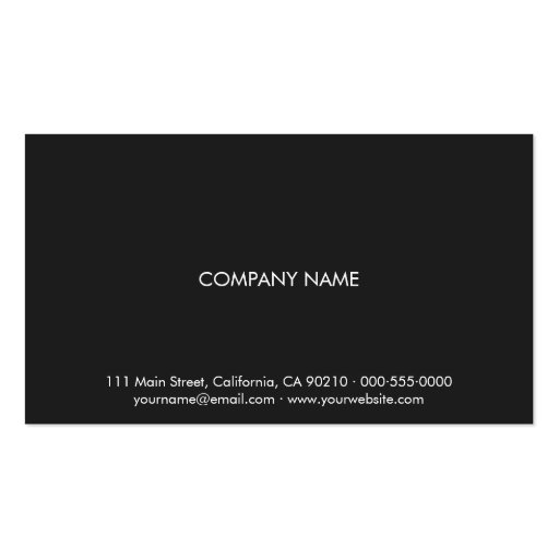 PurePro No5 Dark Gray Business Card Templates (back side)