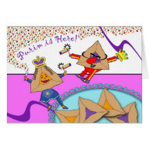 Purim is Here! Hamantaschen in Costume Card