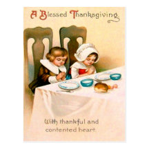 Puritan Thanksgiving Dinner Postcard