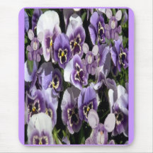 Purlel Pansies w/purple stuffed animal Mouse Pad