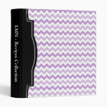 Purple 2-Tone Chevron personalized Recipe Binder