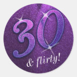 Purple 30 and Flirty Birthday Stickers stickers