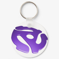 Purple 3D 45 RPM Adapter keychains