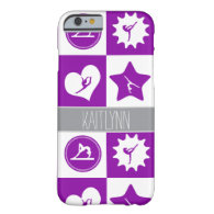 Purple 4 Squares Gymnastics with Monogram Barely There iPhone 6 Case