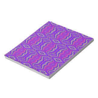 Purple 60&#39;s Retro Fractal Pattern Note Pad