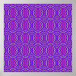 Purple 60's Retro Fractal Pattern Poster