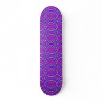 Purple 60's Retro Fractal Pattern Skateboard Deck