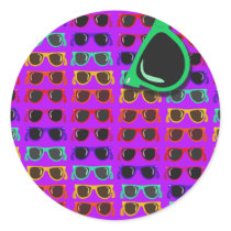 Purple 80's Shades Sticker