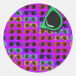 Purple 80's Shades Sticker