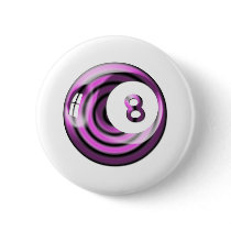 Purple 8 ball pinback buttons