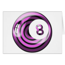 Purple 8 ball greeting card