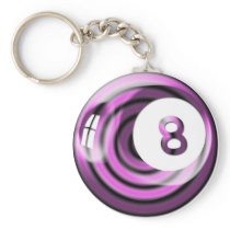 Purple 8 ball keychain