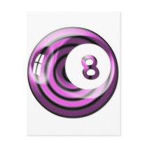 Purple 8 ball postcards