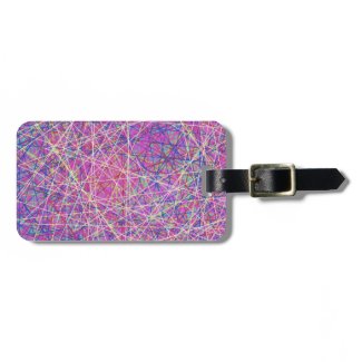 purple abstract art bag tags