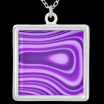 Purple Abstract Art Design Necklace necklaces