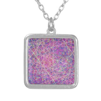 purple abstract art personalized necklace