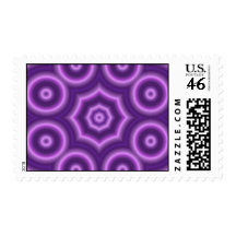 Purple Abstract circle pattern Postage Stamps