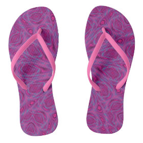 Purple Abstract Floral Flip Flops