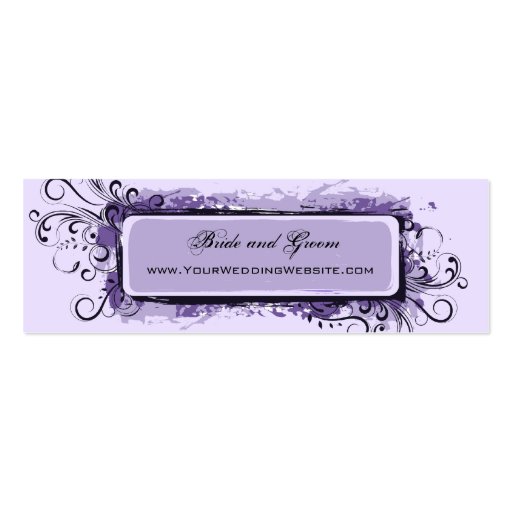 Purple Abstract Floral Wedding Website Business Card Template
