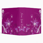 Purple Abstract Flowers Binder