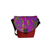 Purple & Abstract Leaves Shoulder Bag Messenger Bags