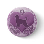 Purple Afghan Hound Valentine Button