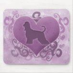 Purple Afghan Hound Valentine Mousepads