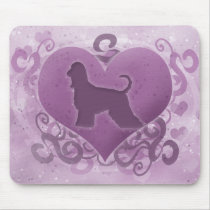 Purple Afghan Hound Valentine mousepads