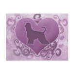 Purple Afghan Hound Valentine Post Cards