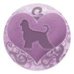 Purple Afghan Hound Valentine Sticker
