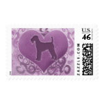 Purple Airedale Terrier Valentine postage