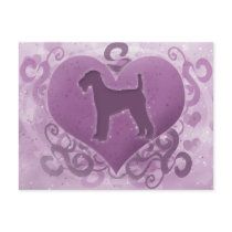 Purple Airedale Terrier Valentine Postcards
