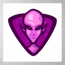 Purple Alien Logo Poster