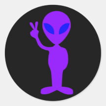 Purple Alien Sticker