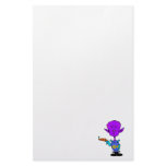 Purple Alien with raygun Custom Stationery
